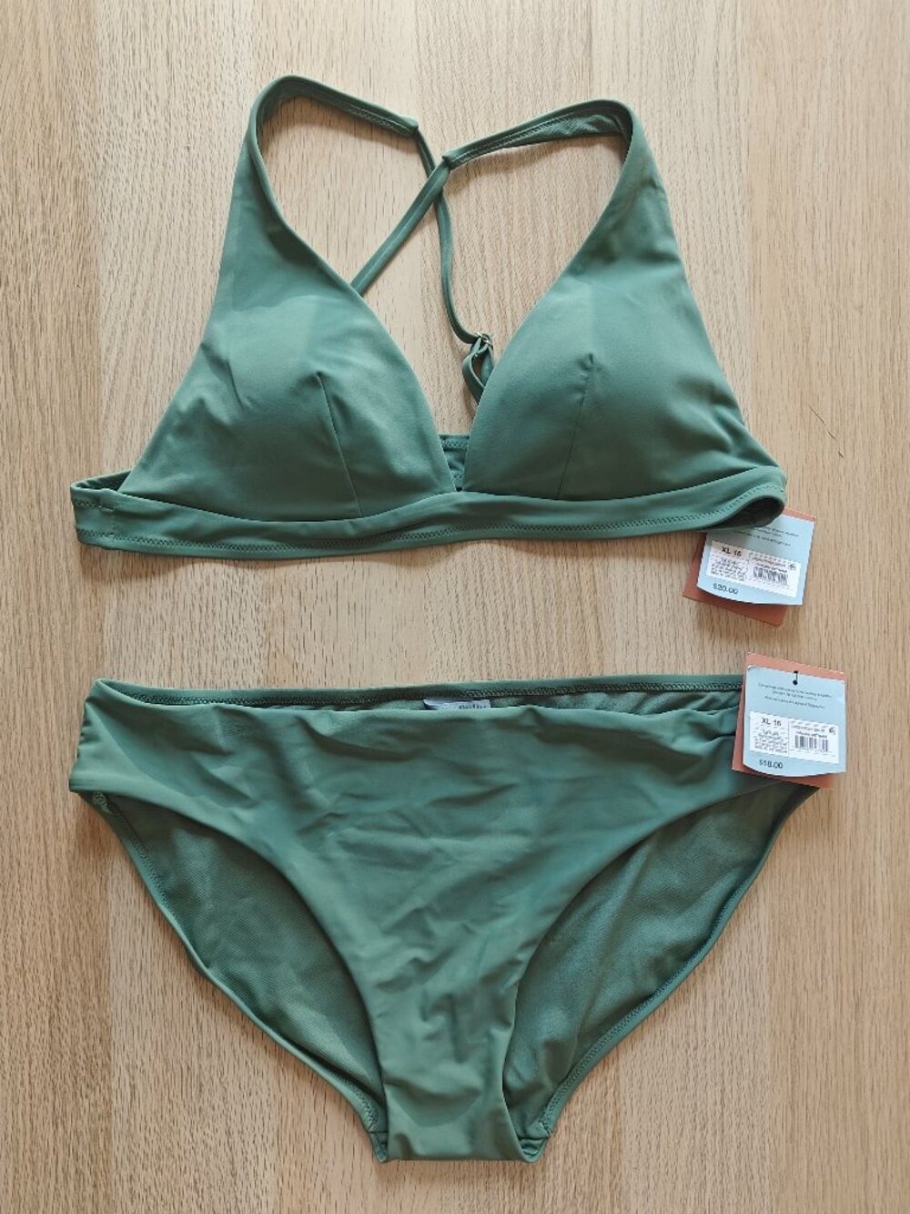SHADE & SHORE WOMEN'S LOW RISE BIKINI TWO PIECE SET (SIZE XL-16)
